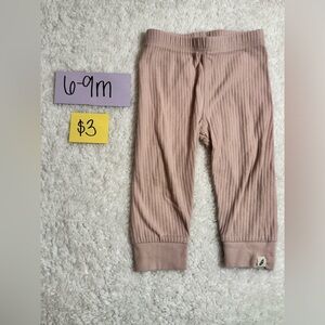 NWOT Ultra Soft Ribbed Beige Infant Sweatpants with Cuffs, 6-9 months